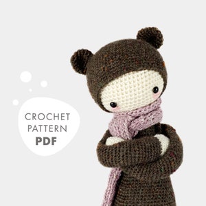 Patron au crochet lalylala BINA l'ours Amigurumi DIY Fabriquez vous-même votre jolie poupée au crochet, nounours, patron numérique au crochet, cadeau naissance enfant image 1