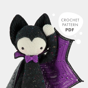 Crochet pattern lalylala VLAD the vampire amigurumi diy bat, halloween decoration, witty doll, plushie, cuddly toy, do it yourself present image 1