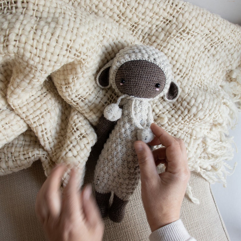 Crochet Pattern lalylala LUPO the lamb amigurumi diy sheep, stuffed animal, plushie, cuddle, toy for kids, nursery, digital, download image 4