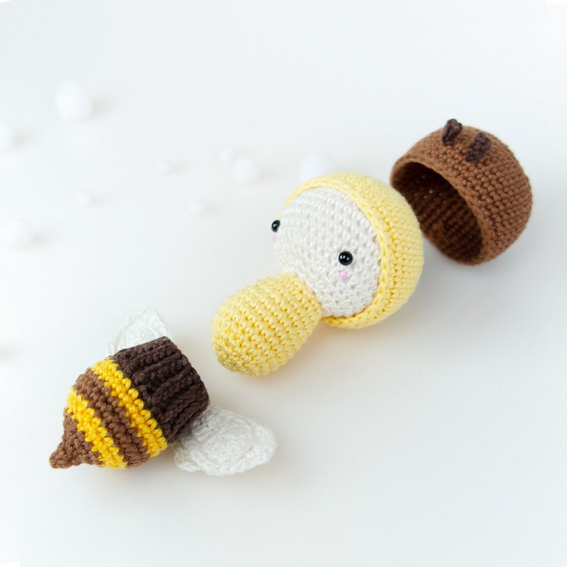 crochet kit lalylala BEE amigurumi diy life cycle honey bee, bumblebee, educational toy kindergarten, gift for beekeper, nature, animal image 9