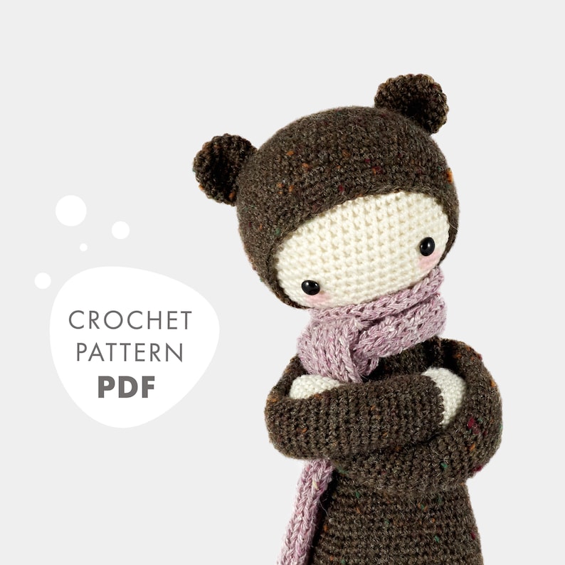 Patron au crochet lalylala BINA l'ours Amigurumi DIY Fabriquez vous-même votre jolie poupée au crochet, nounours, patron numérique au crochet, cadeau naissance enfant image 1