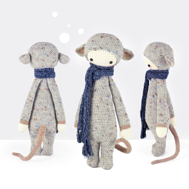 Crochet pattern lalylala RADA the rat amigurumi diy mouse, cute stuffed animal, cuddly toy, gift for birth or children's birthday, plushie image 2
