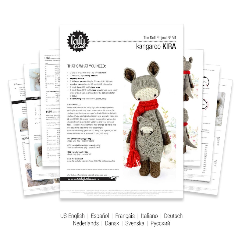 Kira the Kangaroo Crochet Pattern PDF | Animal Amigurumi Pattern | Instant Download | Lalylala Crochet Pattern image 3