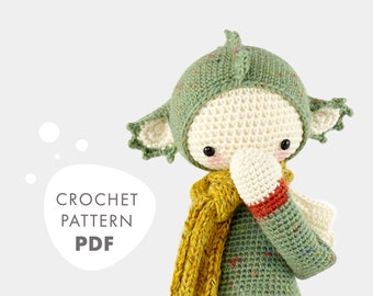 Crochet Pattern lalylala DIRK the dragon amigurumi diy • dinosaur doll, cuddly toy, stuffed animal, plushie kids, gift for birth, download