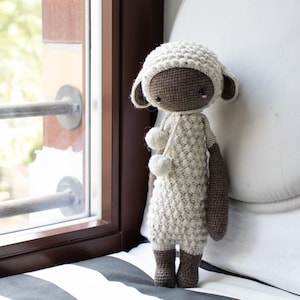 Crochet kit lalylala LAMB Lupo, amigurumi doll in cute little sheep costume, crafty birthday gift for DIY lovers and yarn fans image 7