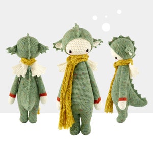 Haakpatroon lalylala DIRK de draak Amigurumi DIY Dinosaurus, gehaakte pop, knuffel, cadeau voor geboorte, digitaal haakpatroon afbeelding 2