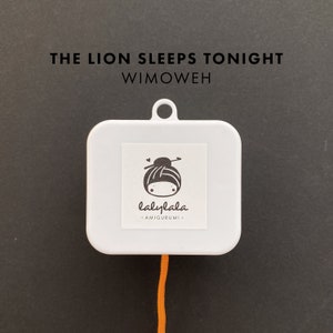 The Lion Sleeps Tonight Music Box •  musical movement for jungle, safari king and africa themed toys, long orange pull cord, washable