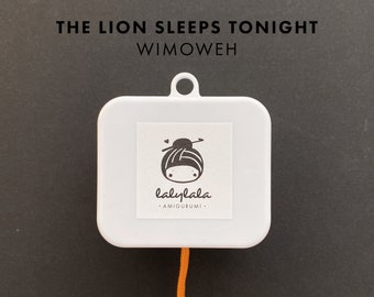 The Lion Sleeps Tonight Music Box •  musical movement for jungle, safari king and africa themed toys, long orange pull cord, washable