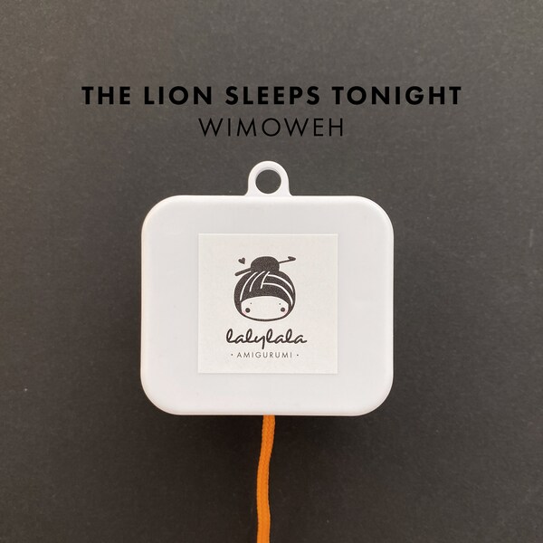 The Lion Sleeps Tonight Music Box • mouvement musical pour jungle, safari king et jouets sur le thème de l’Afrique, long cordon de traction orange, lavable