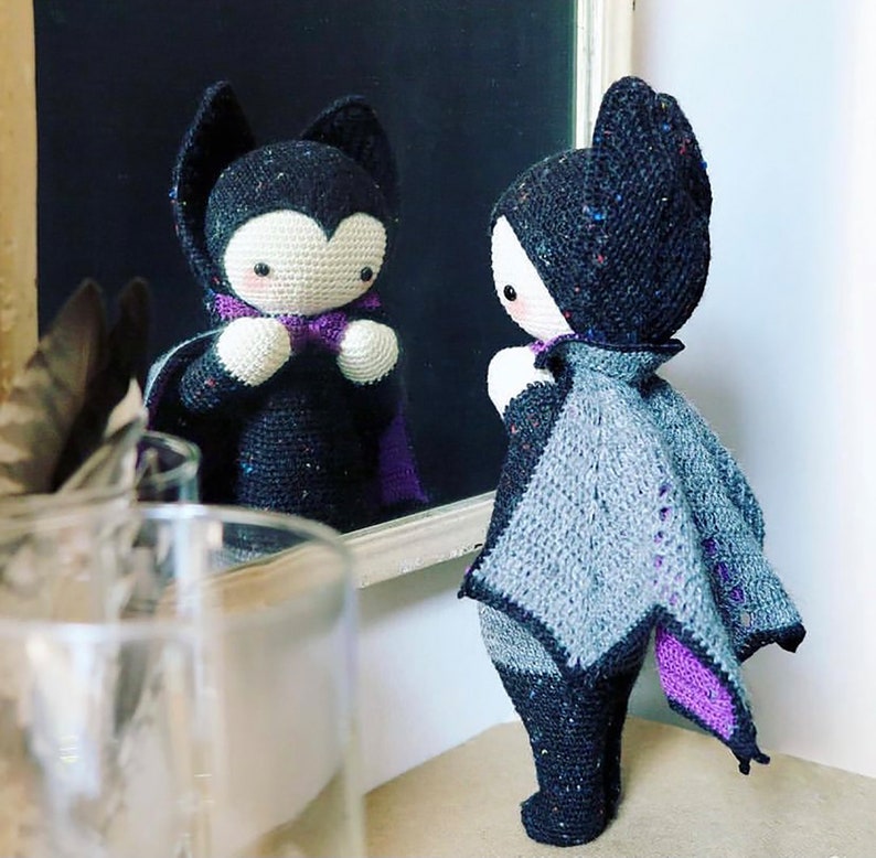 Crochet pattern lalylala VLAD the vampire amigurumi diy bat, halloween decoration, witty doll, plushie, cuddly toy, do it yourself present image 5