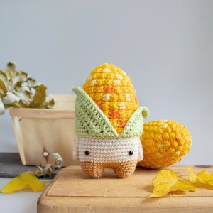 crochet kit lalylala seasons THANKSGIVING amigurumi diy pumpkin, gourd, turkey drumstick, corn on the cob, autumn, children's kitchen imagem 4