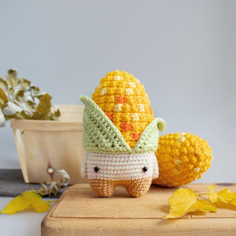 crochet kit lalylala seasons THANKSGIVING amigurumi diy pumpkin, gourd, turkey drumstick, corn on the cob, autumn, children's kitchen image 4