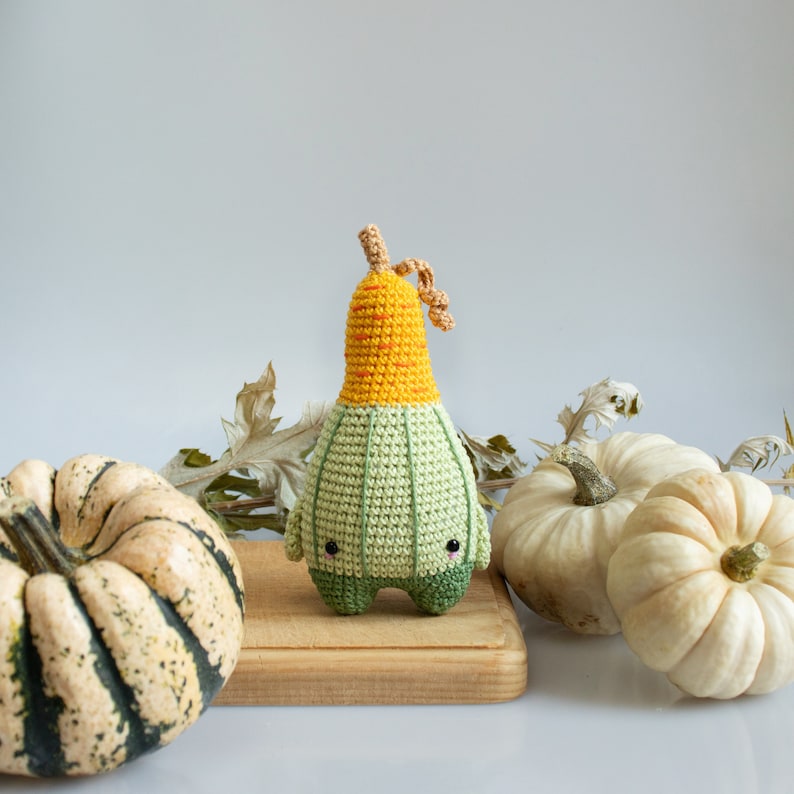 crochet kit lalylala seasons THANKSGIVING amigurumi diy pumpkin, gourd, turkey drumstick, corn on the cob, autumn, children's kitchen imagem 6