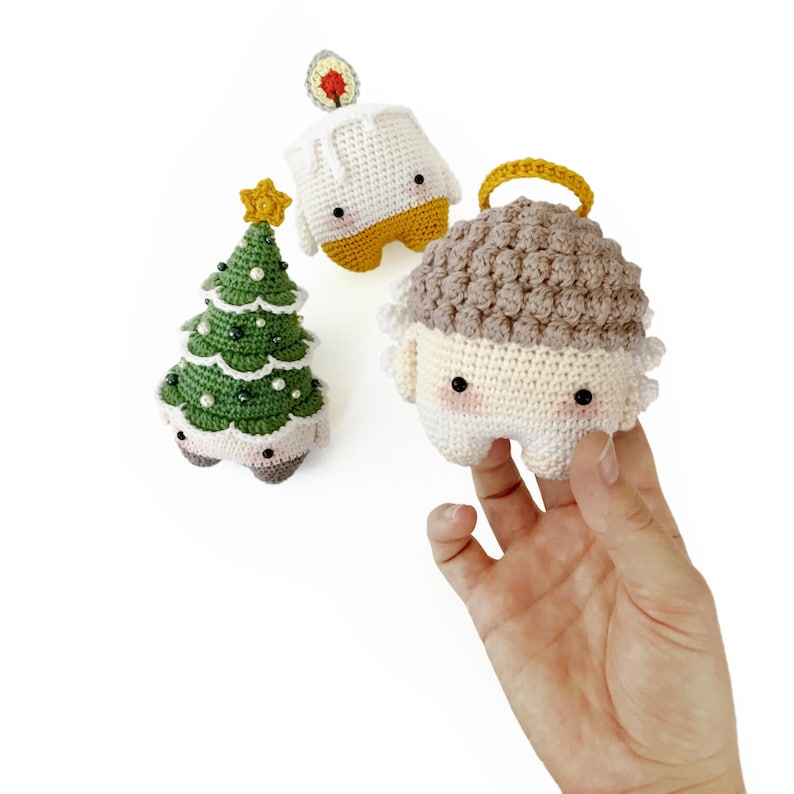 CHRISTMAS Crochet Pattern Set of 3 Lalylala Amigurumi: Candle, Christmas Tree, Angel for your seasonal decoration as X-Mas Ornament or Gift image 3