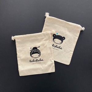 Cotton bag LALYLALA LOGO girl / bear • choose from 2 cute designs, keeping your knitting and crocheting projects, sustainable giftwrapping