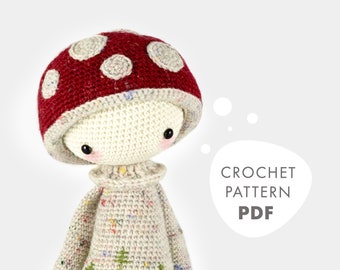 Crochet pattern lalylala PAUL the toadstool amigurumi diy • mushroom, stuffed toy, cuddly doll, gift for birth, woodland nursery