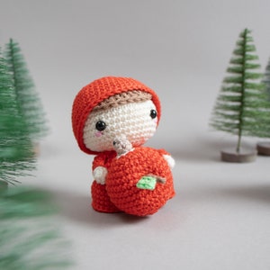 Crochet pattern lalylala RED RIDING HOOD amigurumi diy nesting toy, funny matryoshka, fairytale playset, girl, wolf, apple, caterpillar image 7