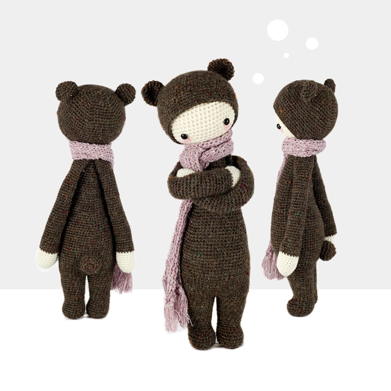 Patron au crochet lalylala BINA l'ours Amigurumi DIY Fabriquez vous-même votre jolie poupée au crochet, nounours, patron numérique au crochet, cadeau naissance enfant image 2