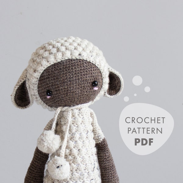 Patrón a Crochet lalylala LUPO el Cordero Amigurumi DIY • Ovejita, peluche, lindo muñeco a crochet, regalo nacimiento, niño, patrón digital a crochet