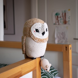 Conjunto de ganchillo búho Olivia, lalylala Amigurumi caja de música lechuza con ratón, melodía tema Hedwig, conjunto hecho a mano animal de ganchillo, bebé, tema del bosque imagen 10