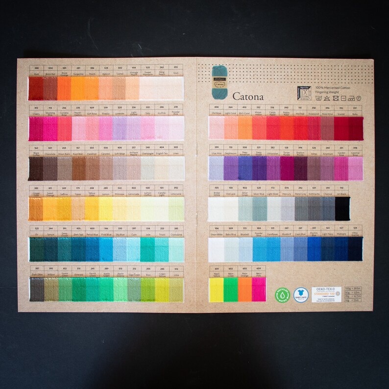 Scheepjes Catona Shade Card, Color Palette, Color Chart, Handy Cotton ...