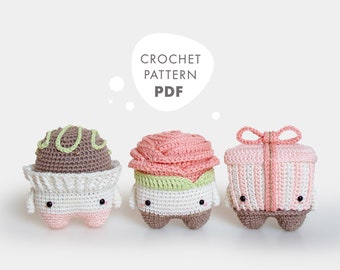 Patrón de crochet lalylala 4 estaciones SAN VALENTÍN Amigurumi DIY • Rosa, praliné, regalo, flor, amor, amistad, patrón de crochet digital