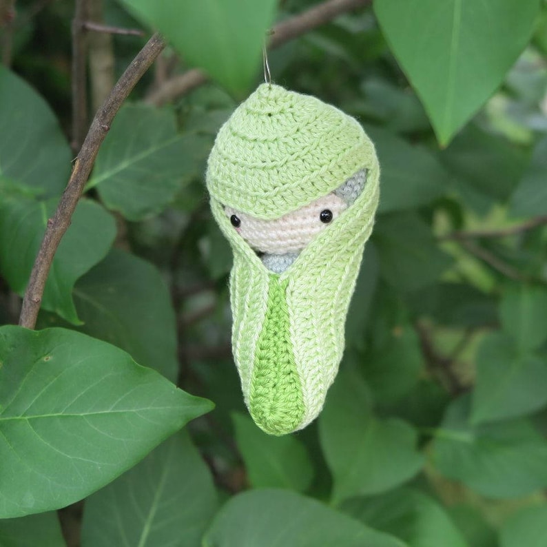 Crochet pattern lalylala BRIMSTONE BUTTERFLY Butterfly amigurumi diy life cycle playset, caterpillar, educational toy, nature, spring image 7