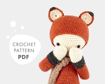 Crochet Pattern lalylala FIBI the fox amigurumi diy • woodland animal, stuffed cuddly toy, plushie, gift for birth and children, download