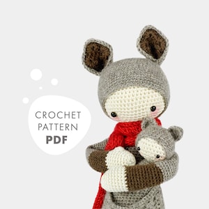 Patron au crochet lalylala KIRA le kangourou Amigurumi DIY poupée au crochet, doudou, bébé, jouet, cadeau naissance, patron numérique au crochet image 1