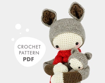 Patron au crochet lalylala KIRA le kangourou Amigurumi DIY • poupée au crochet, doudou, bébé, jouet, cadeau naissance, patron numérique au crochet