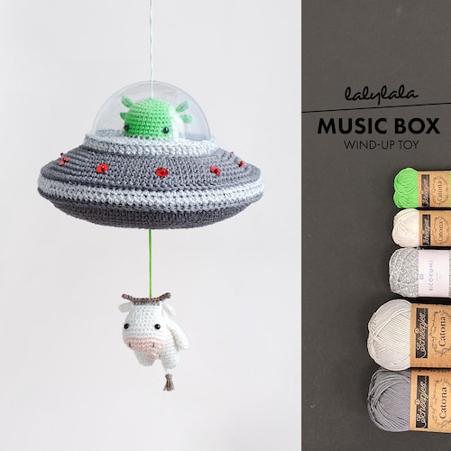 Crochet Kit Lalylala UFO Amigurumi Diy • Music Box, Flying Saucer