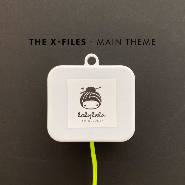 The X-Files Main Title Theme Music Box • for mystery and sci-fi fans, extra long neon green pull string, washable, musical movement