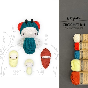 crochet kit lalylala FLY amigurumi diy • life cycle play set, educational toy, stuffed animal, nature