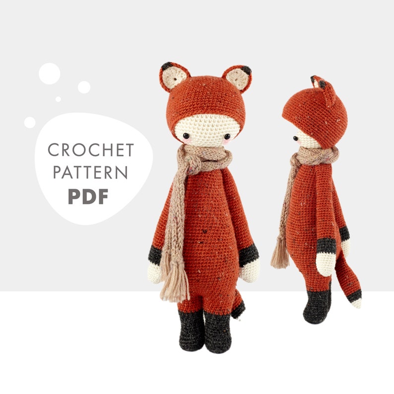 Crochet Pattern lalylala FIBI the fox amigurumi diy woodland animal, stuffed cuddly toy, plushie, gift for birth and children, download image 4