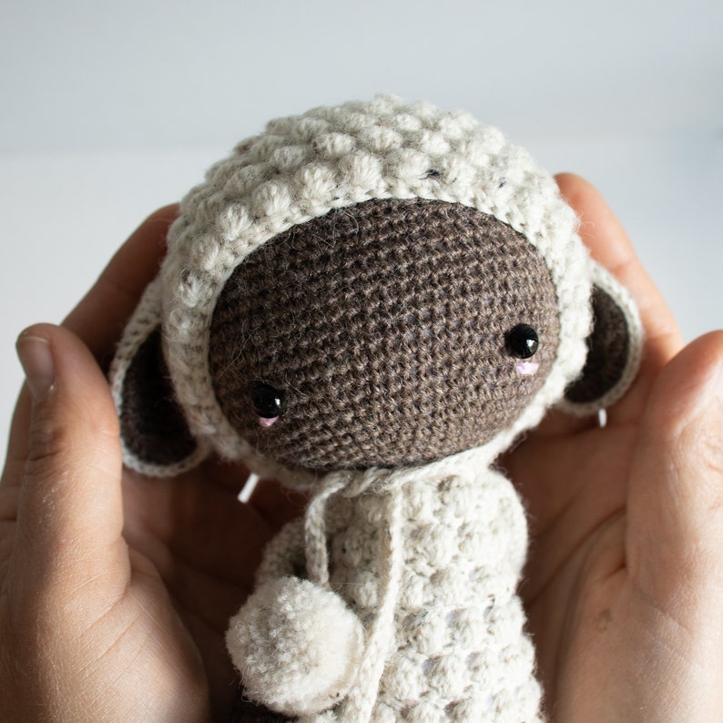 Crochet kit lalylala LAMB Lupo, amigurumi doll in cute little sheep costume, crafty birthday gift for DIY lovers and yarn fans image 4