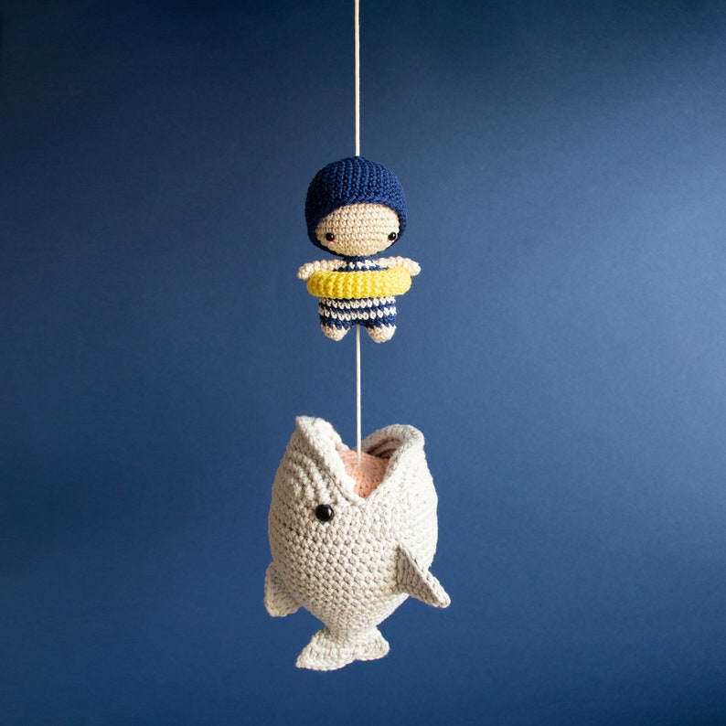 Crochet Pattern lalylala HAI Amigurumi DIY Big Fish Music Box Mobile Ocean Fish Sea Underwater Maritime Digital Crochet Pattern image 9