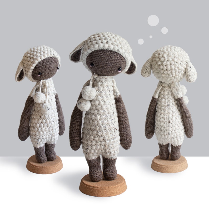Crochet Pattern lalylala LUPO the lamb amigurumi diy sheep, stuffed animal, plushie, cuddle, toy for kids, nursery, digital, download image 2