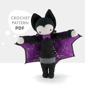 Crochet pattern lalylala VLAD the vampire amigurumi diy bat, halloween decoration, witty doll, plushie, cuddly toy, do it yourself present image 4