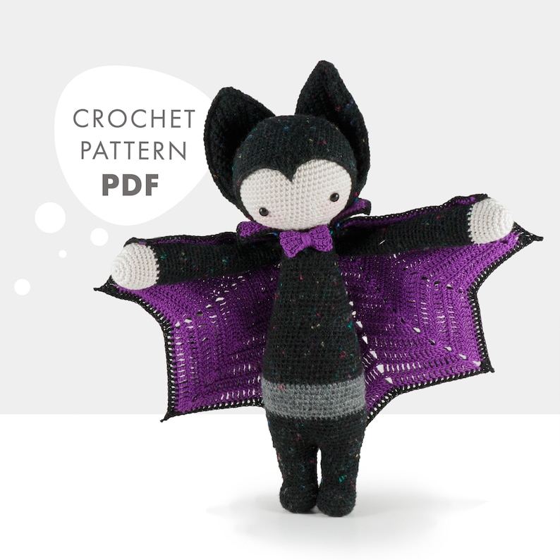 Crochet pattern lalylala VLAD the vampire amigurumi diy bat, halloween decoration, witty doll, plushie, cuddly toy, do it yourself present image 4