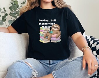 Chemise de lecture paresseux, moins cher que Therapy, t-shirt pour amoureux des livres, mélange de trois couleurs