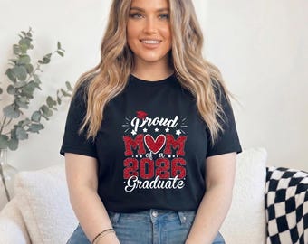 Chemise fière maman 2026, T-shirt pour maman senior promotion 2026, Vêtements de famille pour l'obtention du diplôme, T-shirt fière mère d'un diplômé
