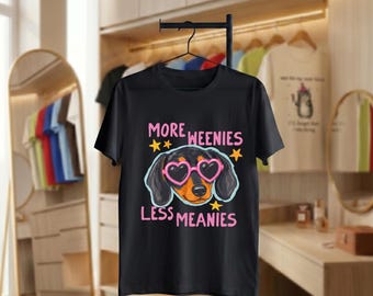 Chemise teckel More Weenies Less Meanies, t-shirt drôle pour amoureux des chiens viennoiseries