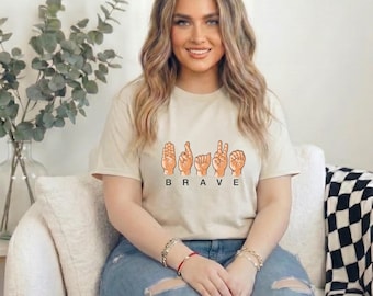 ASL Brave Veteran Hands Shirt, haut graphique de remerciement en langue des signes
