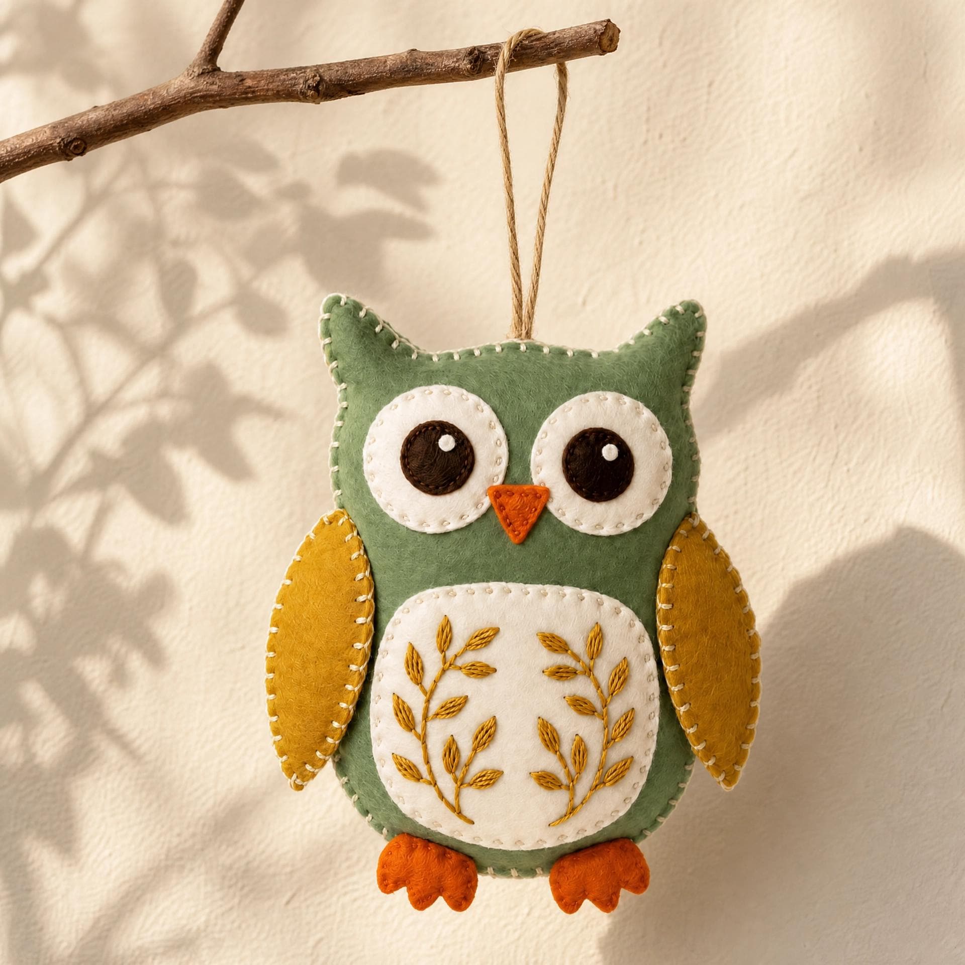 Felt Owl Sewing Pattern PDF, Woodland Owl Ornament Template, Beginner Felt Bird Pattern, DIY Baby Ow