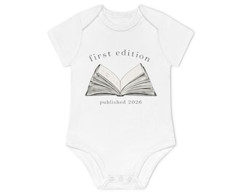 First Edition Published 2026 Baby Body | Buch Baby Strampler | Geschenk Geburt Leseratten | Literatur Baby Bookish Eltern