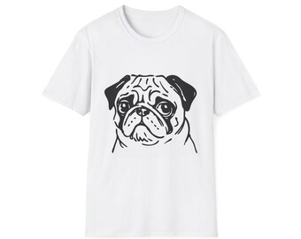 Pug Face T-Shirt | Hand Drawn Pug Illustration | Pug Owner Gift | Dog Lover Tee | Minimalist Pug Art | Pug Dad Mom Shirt