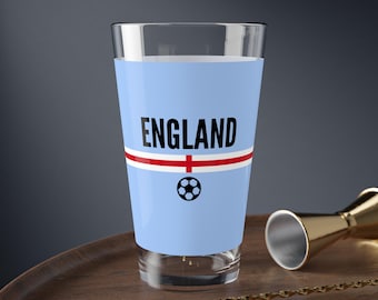 England Soccer Mixing Glass | 2026 English Football Glass | Three Lions | Soccer Fan Gift 16oz
