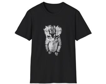 Grunge Cat T-Shirt | Distressed Cat Print | Punk Streetwear Tee | Dark Cat Graphic Shirt | Gritty Cat Art | Unisex
