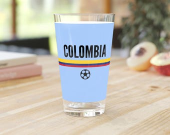Bicchiere da birra con bandiera della Colombia | Bicchiere da birra con bandiera della Colombia 2026 | Regalo di calcio | Bicchiere da 473 ml con bandiera della Colombia