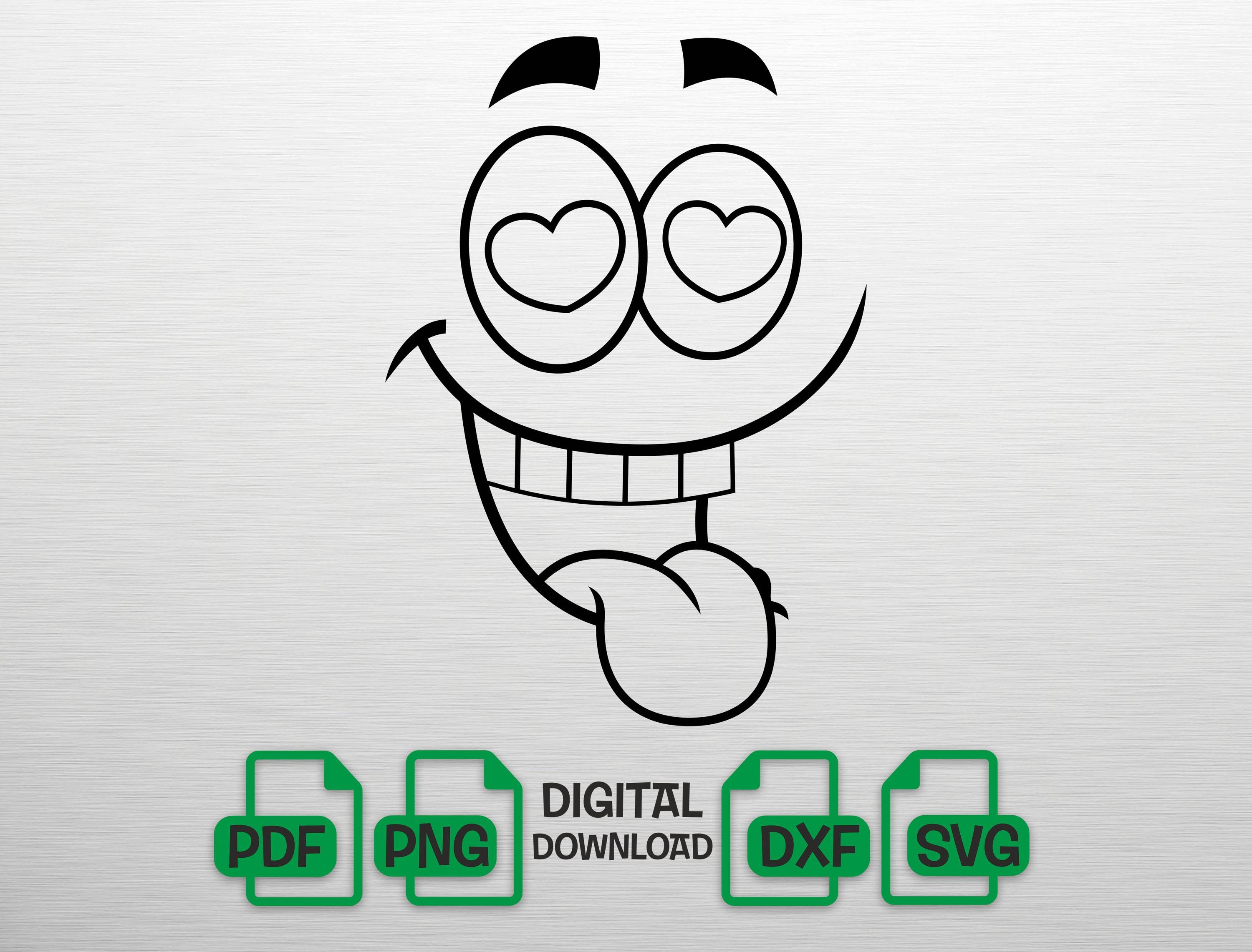 Heart Eyes Emoji SVG Face Cut File for Cricut Silhouette Funny Love ...